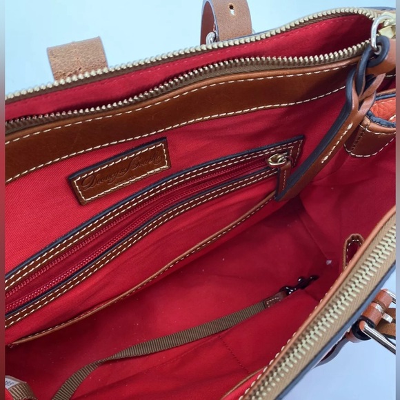 Dooney & Bourke Miller Satchel Leather Bag Coral Pink Brown Pebbled Leather NEW - Picture 9 of 11